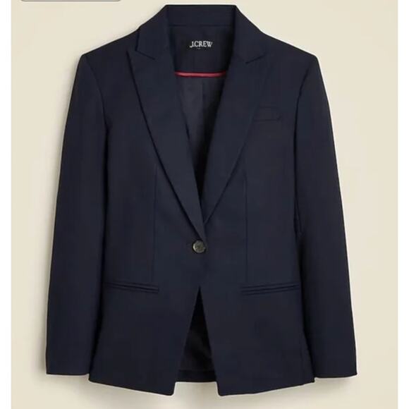 J Crew Alexandra Blazer 6 Navy Blue NWT Jacket Stretch Linen Prep CI487 J.Crew - Picture 5 of 7